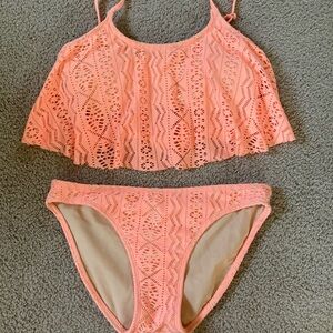 Xhilaration Coral Lace Bikini Set